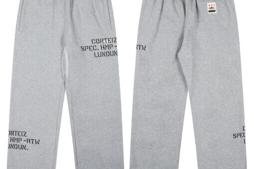 Corteiz HMP Stencil Open Hem Pants ‘Light Heather’