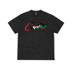 Corteiz Short Sleeved Allstarz Euros T Shirt Black Multicolour Logo