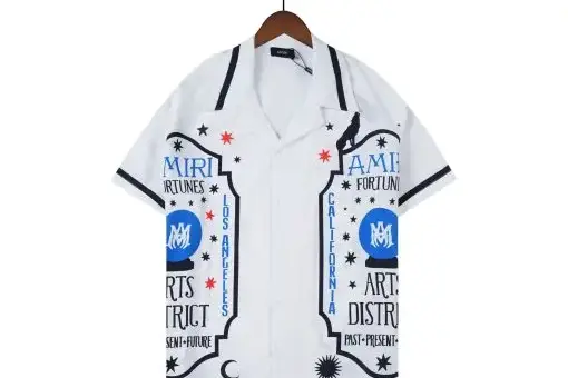 AMIRI Fortune Bowling Shirt Alabaster