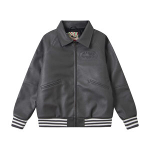 Corteiz RTW Skydive Leather Jacket Black