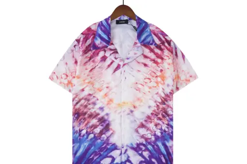 Amiri Tie-Dye Silk Bowling Shirt Multicolour