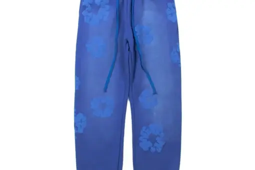 Denim Tears Blue Trousers Sweatpant With Floral Print