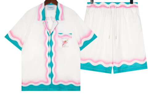 Casablanca “Le Jeu De Ping Pong Silk-Twill Shirt And Short Set