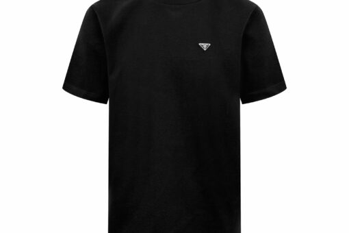 Prada Black T-Shirt Signature Black Triangle Logo Emblem