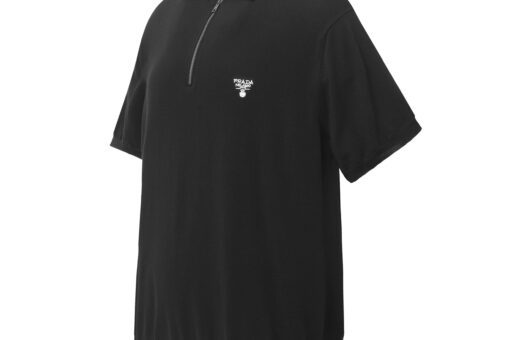 Prada Superfine Wool Polo Shirt Black