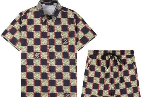 LV Damier Rush Pattern Jacquard Suit Black