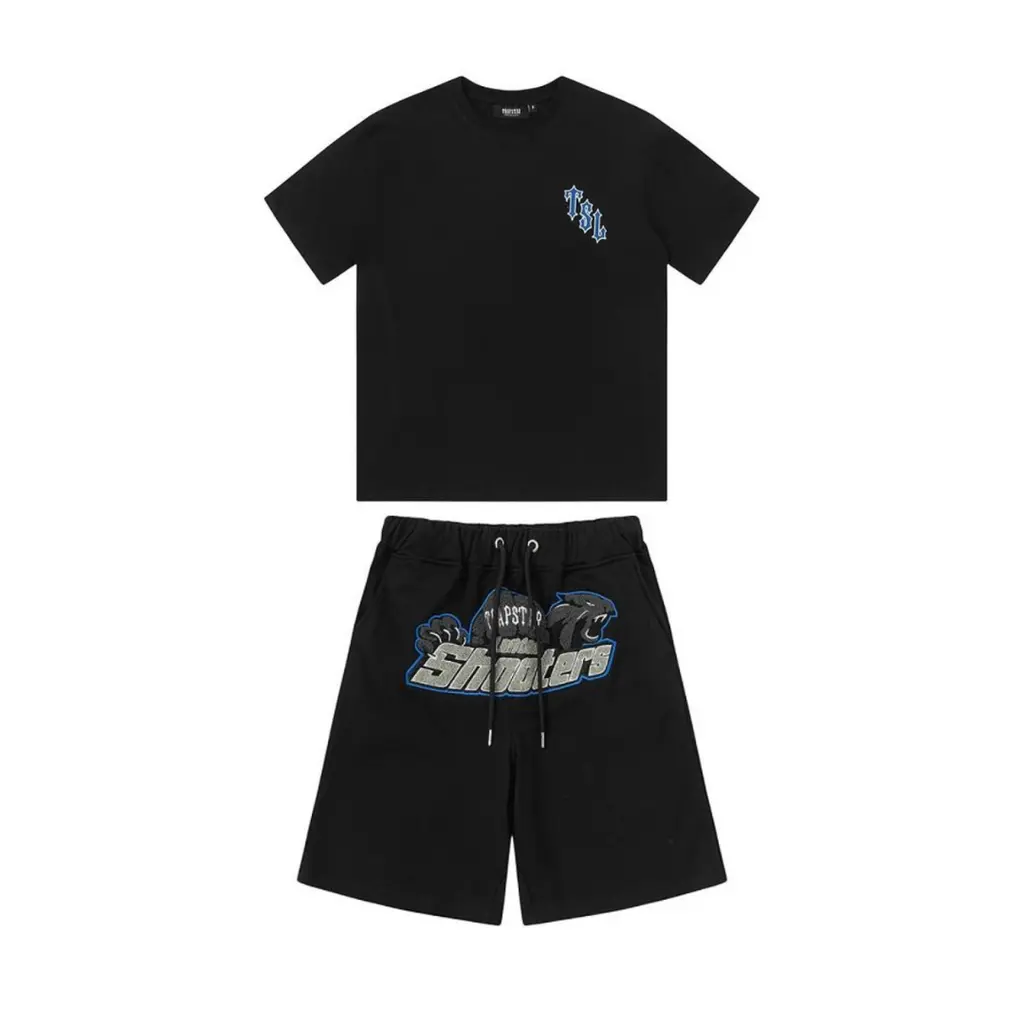 Trapstar Short Set Black 2026 | Drip Kickz Trapstar Short Set Black