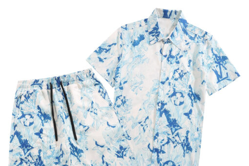 LV Short Set White Blue