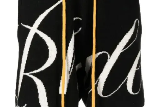 RHUDE intarsia-knit logo-motif shorts