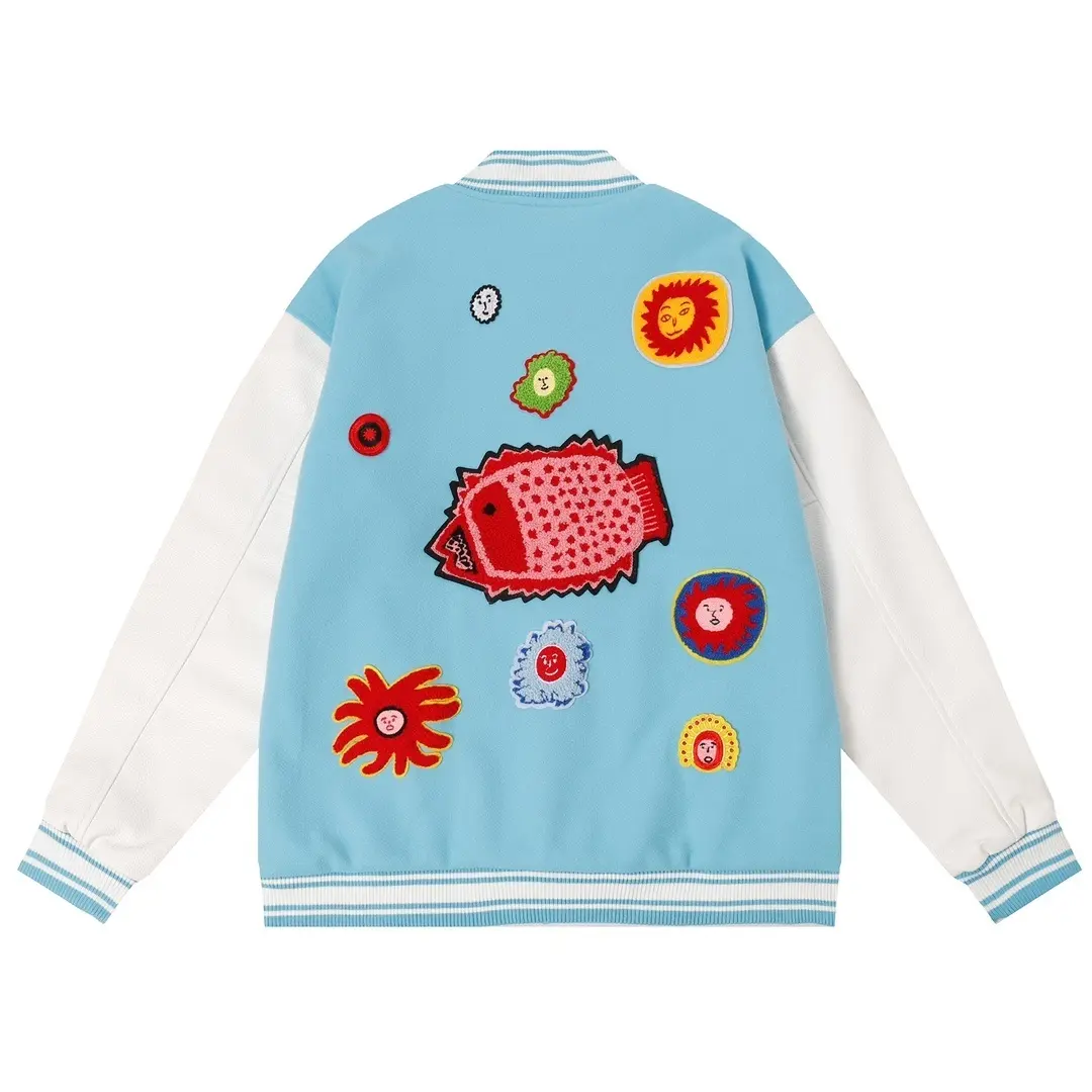 LV Varsity Jacket Paste & White 2026 | Drip Kickz LV Varsity Jacket Paste & White - Image 2