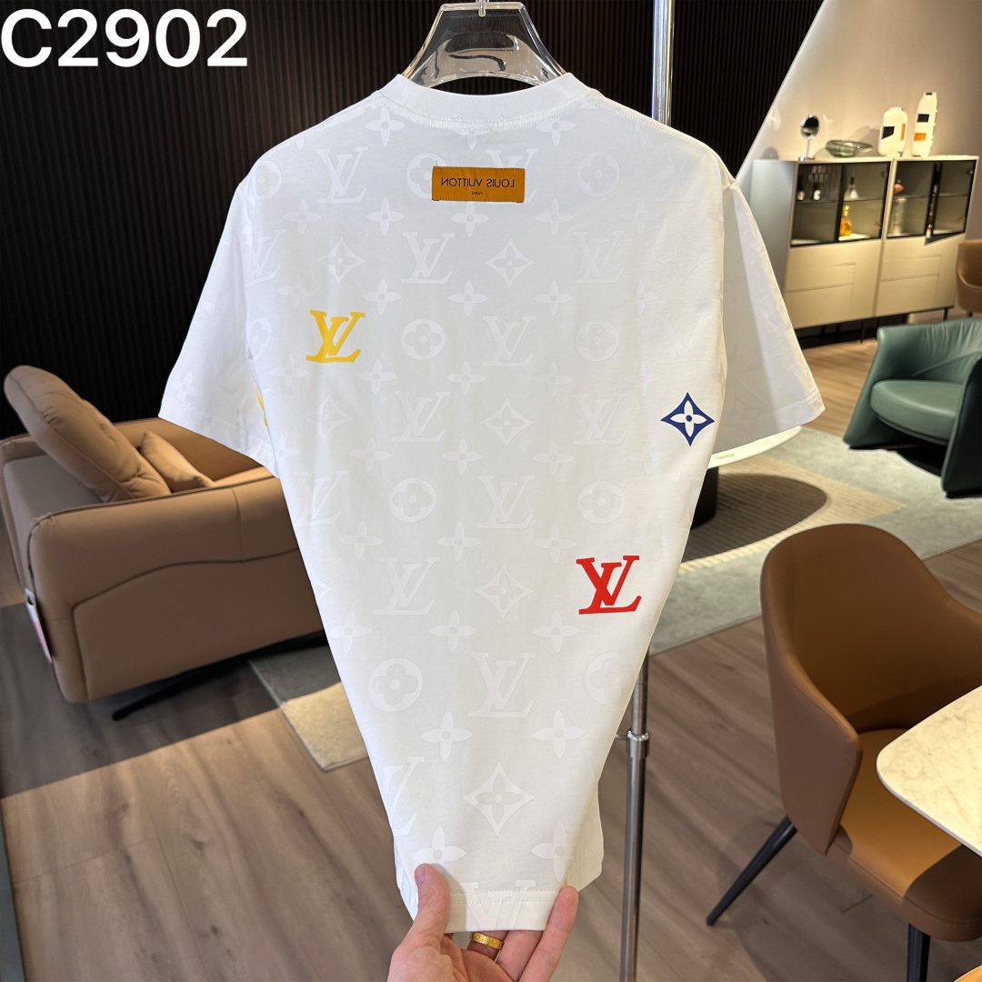 LV T-Shirt Subtle Monogram Pattern White 2026 | Drip Kickz LV T-Shirt Subtle Monogram Pattern White - Image 2