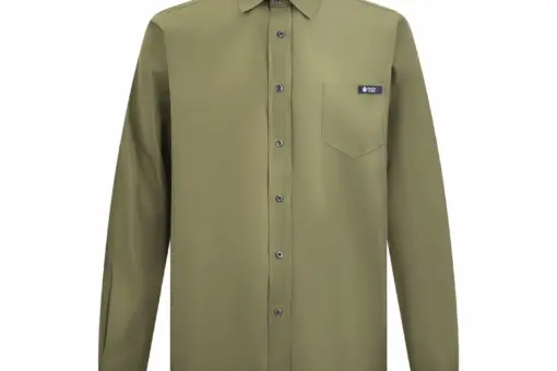 Prada Caden Solid Long Sleeve Shirt Wintermoss