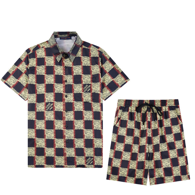 LV Short Set Black Check 2026 | Drip Kickz LV Short Set Black Check