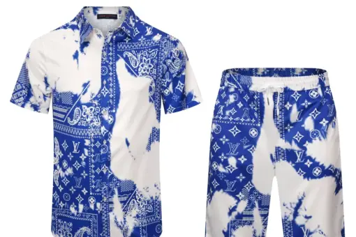 LV Short Set White/ Blue