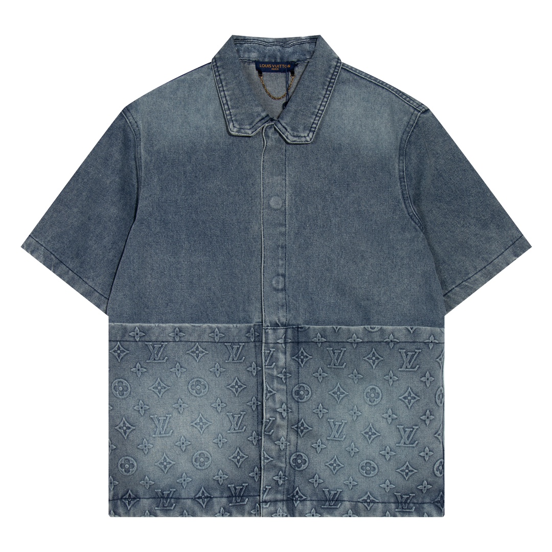 LV Suit Short-Sleeved Denim Workwear Suit 2026 | Drip Kickz LV Suit Short-Sleeved Denim Workwear Suit - Image 3