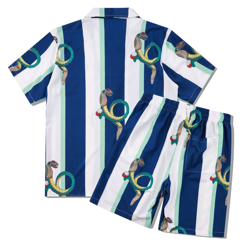 Casablanca Short Set White Blue Stripe 2026 | Drip Kickz Casablanca Short Set White Blue Stripe - Image 2