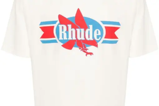 RHUDE Chevron Eagle cotton T-shirt White