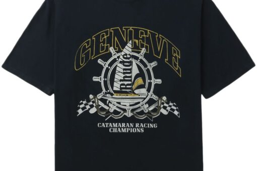 RHUDE Geneve Catamaran cotton T-shirt black/multicolour