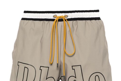 RHUDE mid-rise swim shorts taupe