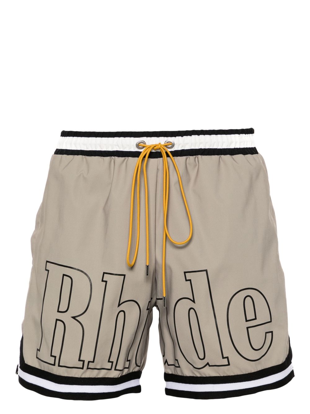 RHUDE mid-rise swim shorts taupe 2026 | Drip Kickz RHUDE mid-rise swim shorts taupe
