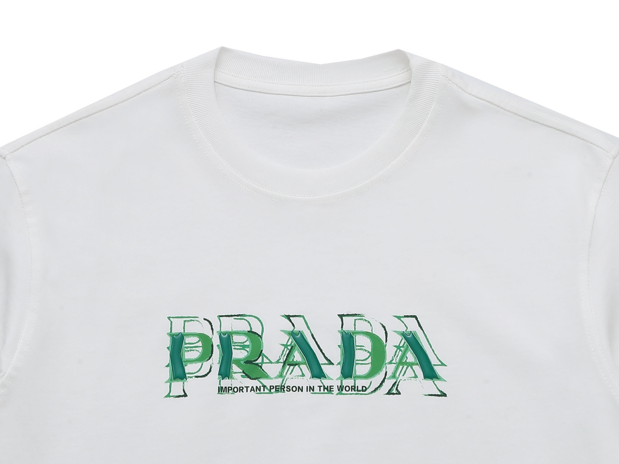 Prada Cotton T-Shirt Emerald Green Logo White 2026 | Drip Kickz Prada Cotton T-Shirt Emerald Green Logo White - Image 2
