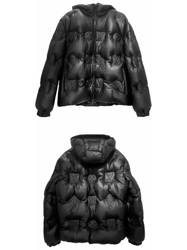 LV Monogram Logo Hooded Down Jacket Black 2026 | Drip Kickz LV Monogram Logo Hooded Down Jacket Black - Image 2