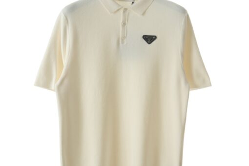 Prada Cotton Piqué Model Polo Shirt Bianco