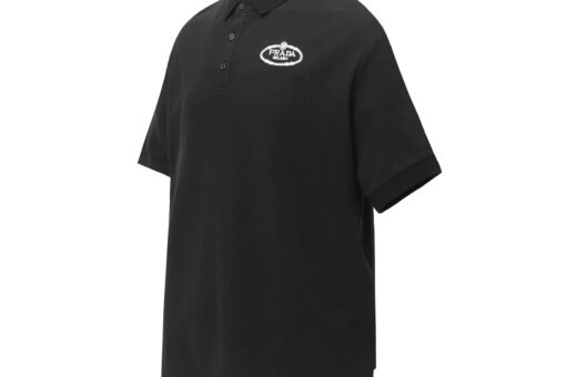 Prada Men’s Piqué Polo Shirt Black