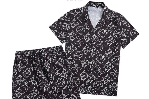 LV Short Set Black Print