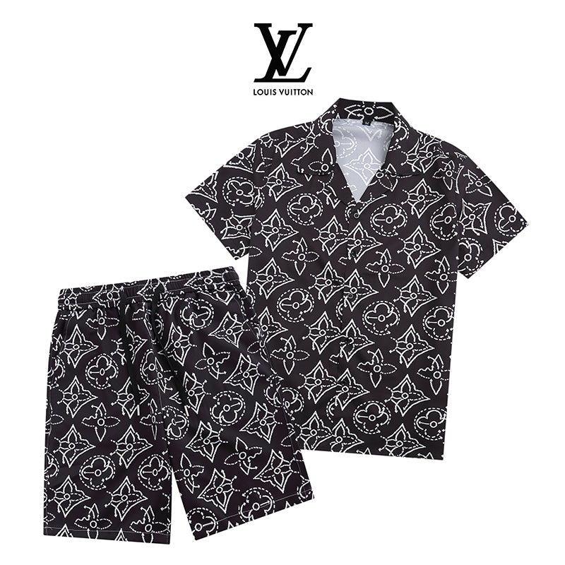 LV Short Set Black Print 2026 | Drip Kickz LV Short Set Black Print