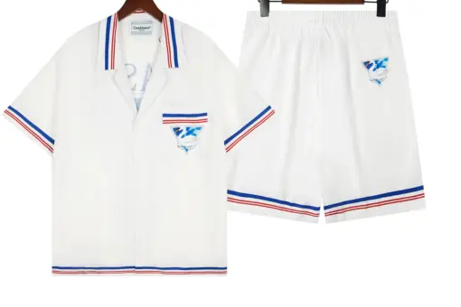 Casablanca Par Avion Silk Shirt And Short Set
