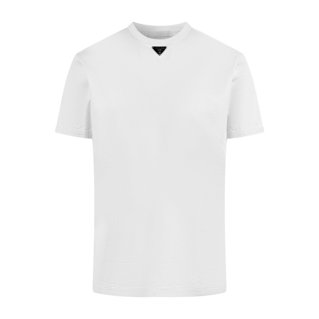 Prada Crew-Neck Cotton T-Shirt White 2026 | Drip Kickz Prada Crew-Neck Cotton T-Shirt White
