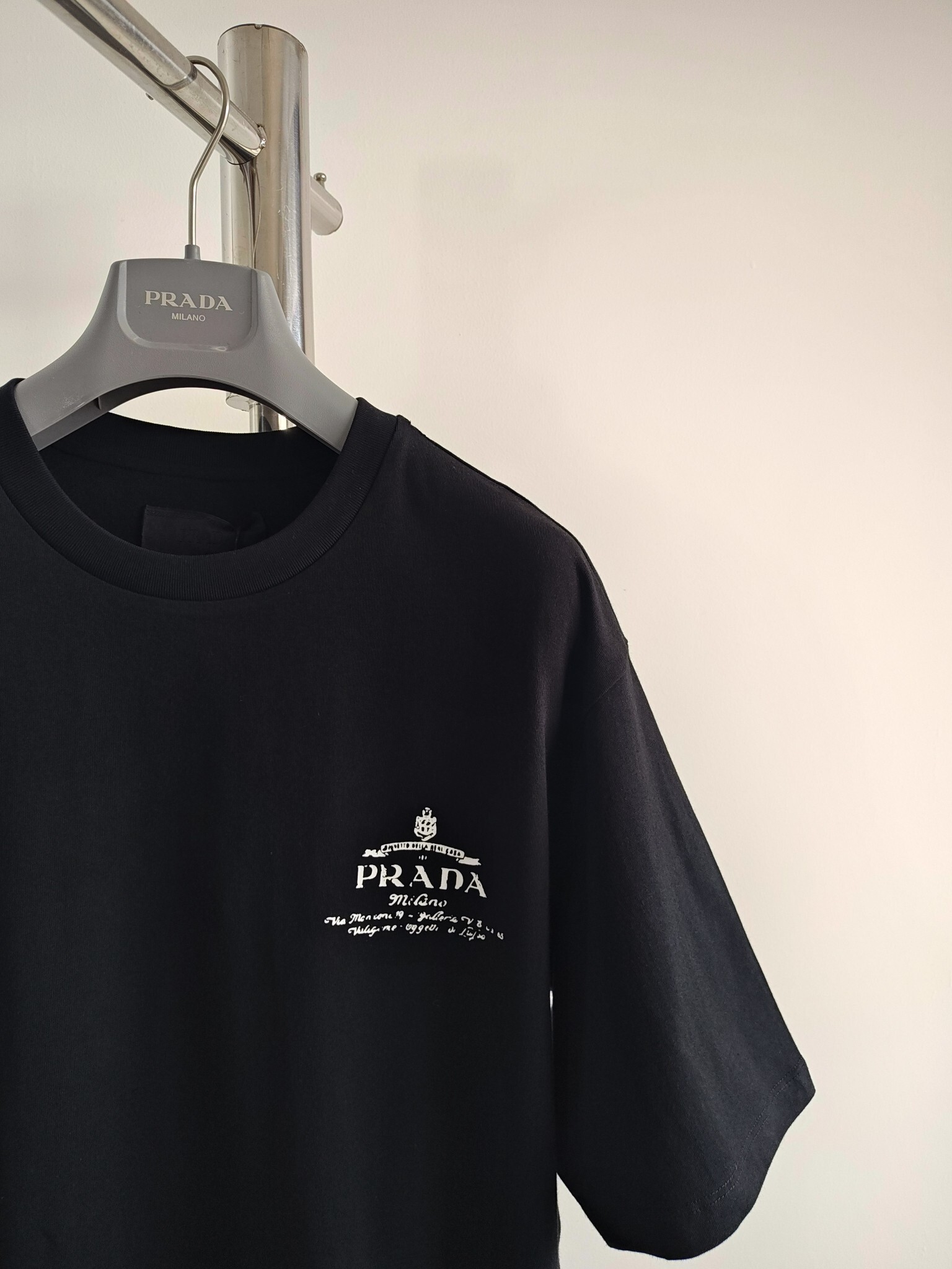 Prada Oversized Cotton Jersey T-Shirt Black 2026 | Drip Kickz Prada Oversized Cotton Jersey T-Shirt Black - Image 3