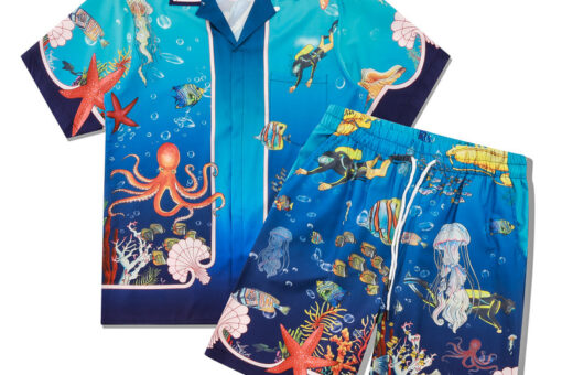 Casablanca Short Set Under Sea Pattern Blue