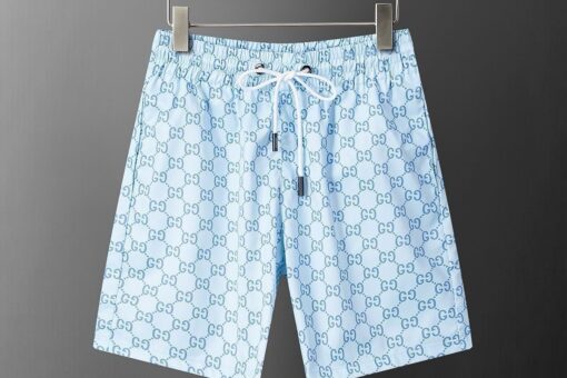 Monogram Swim Trunks Light Blue