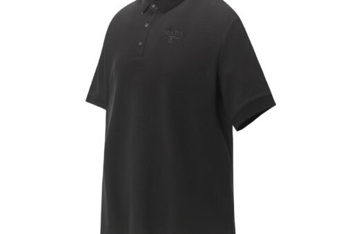 Prada Men’s Piqué Short Sleeves Polo Shirt Black