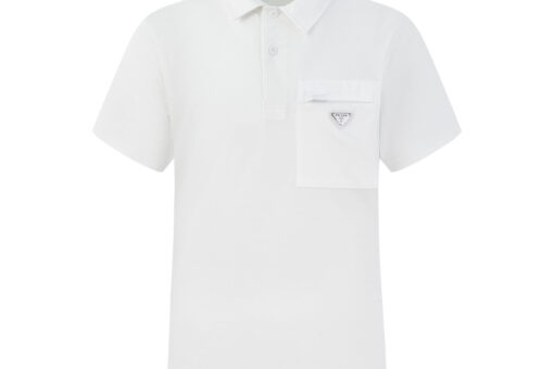 Prada Re-Nylon Pocket Polo Shirt Practical Luxury White