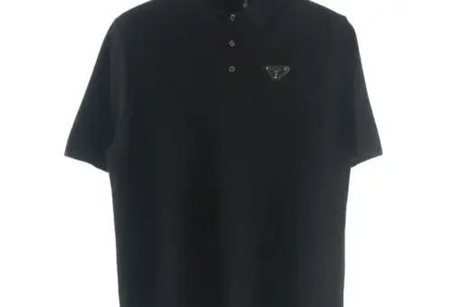 Prada Cotton Piqué Model Polo Shirt Black