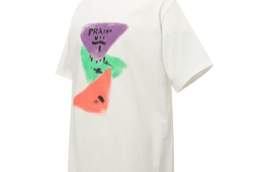 Prada Men’s T-Shirt Colorful Prints White