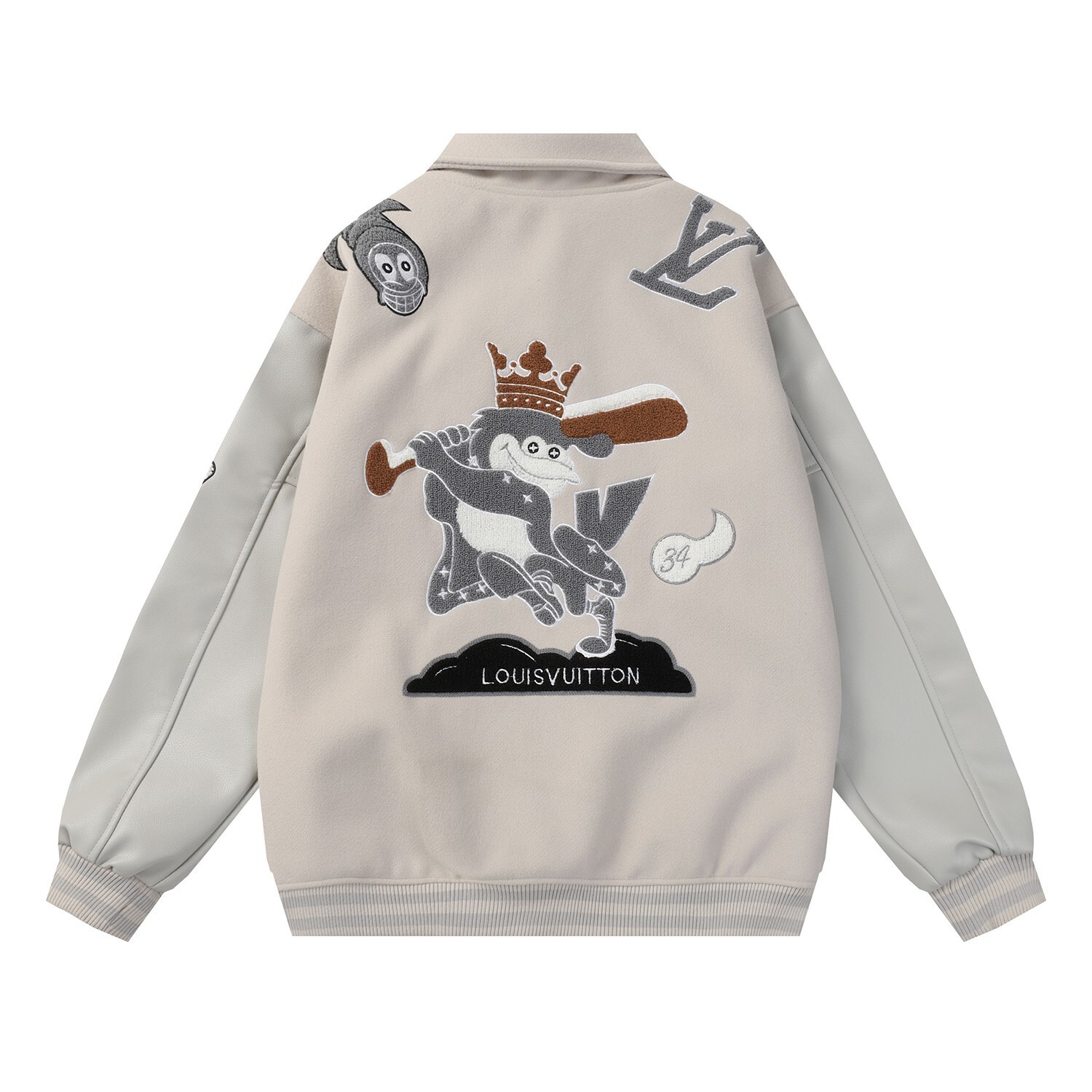 Louis Vuitton Baseball Varsity Jacket White 2026 | Drip Kickz Louis Vuitton Baseball Varsity Jacket White - Image 2