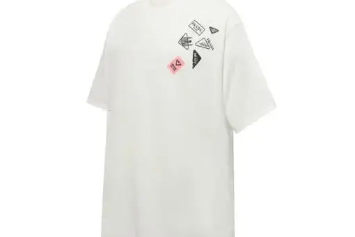 Prada Graphic Print Cotton T-Shirt White