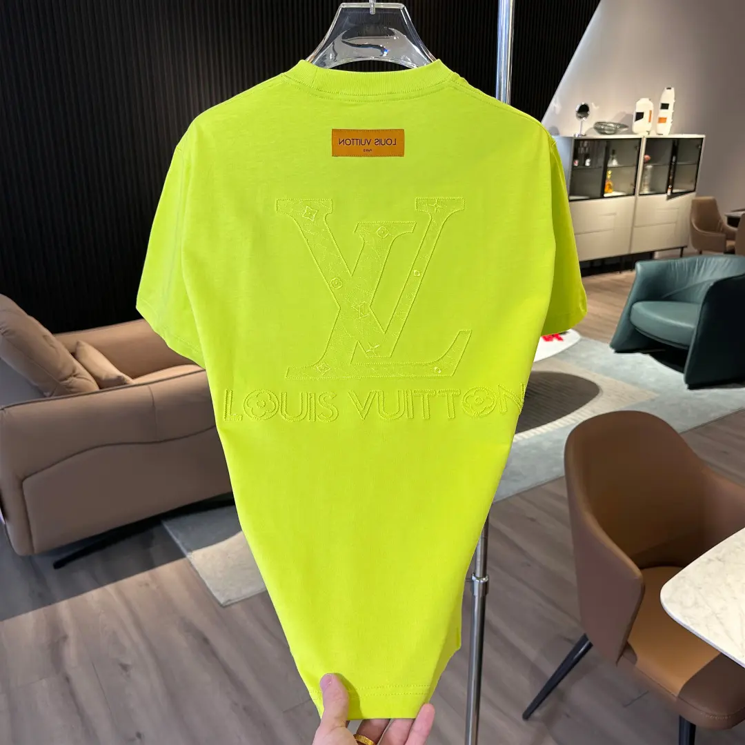LV Neon Green T-Shirt Embossed LV Logo 2026 | Drip Kickz LV Neon Green T-Shirt Embossed LV Logo - Image 2