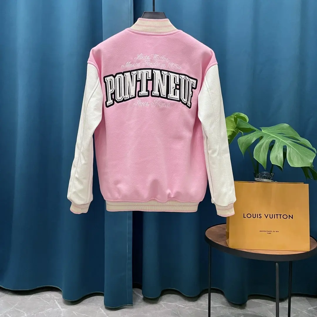 LV Varsity Jacket Pink/ White 2026 | Drip Kickz LV Varsity Jacket Pink/ White - Image 2