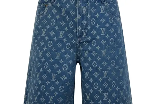 LV Monogram Denim Shorts In Indigo