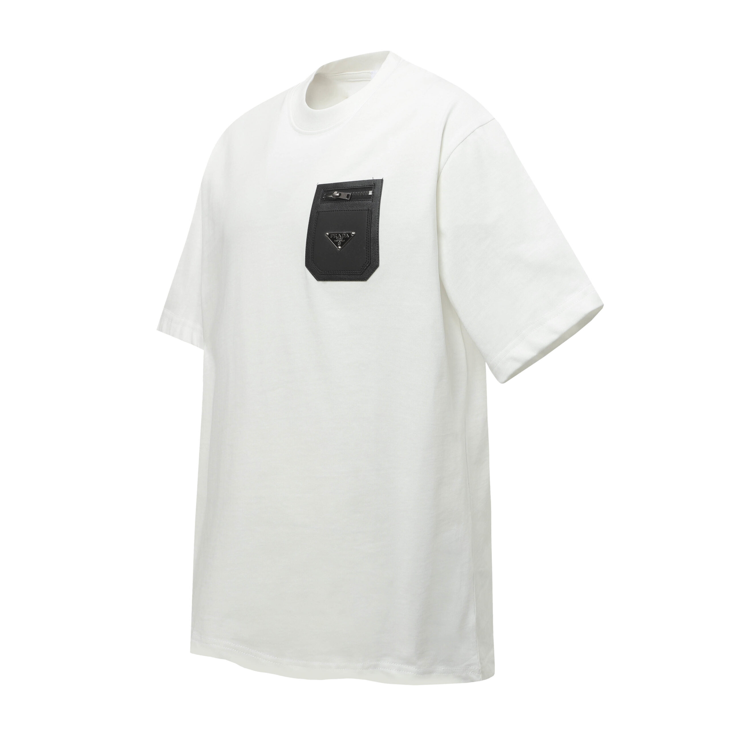 Prada Men’s Cotton T-Shirt Distinctive Black Re-Nylon Pocket White 2026 | Drip Kickz Prada Men’s Cotton T-Shirt Distinctive Black Re-Nylon Pocket White