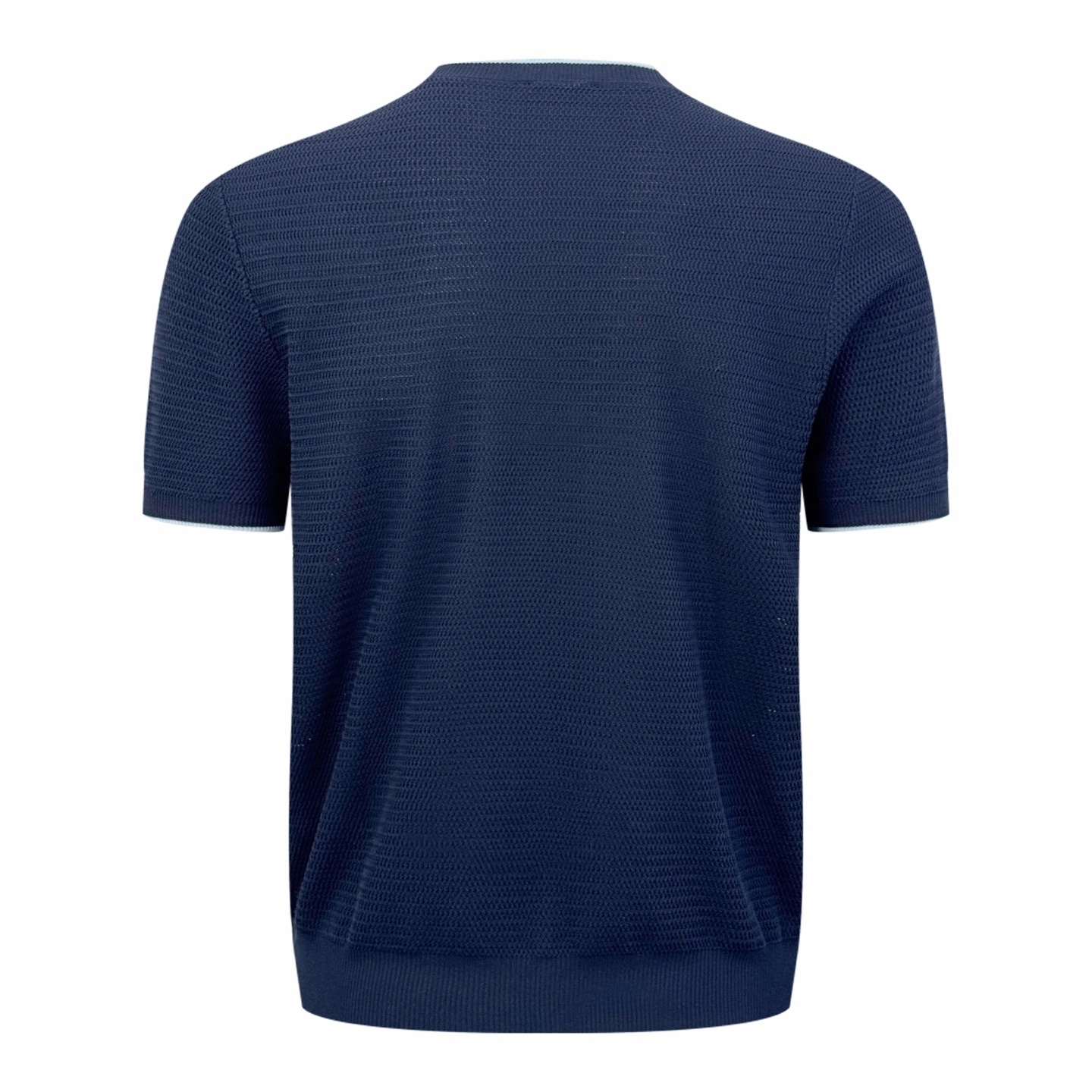 Prada Short-Sleeved Silk And Cotton Sweater Stylish Knit Navy Blue 2026 | Drip Kickz Prada Short-Sleeved Silk And Cotton Sweater Stylish Knit Navy Blue - Image 2