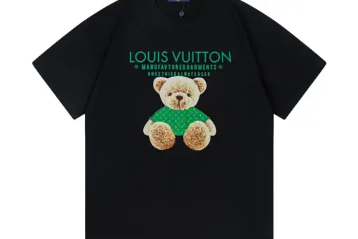 LV Bear Print T-Shirt Black