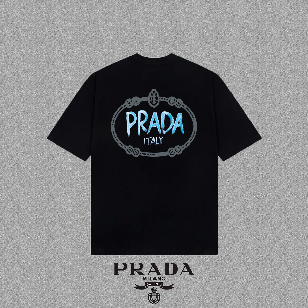 Prada Cotton T-Shirt For Men Black 2026 | Drip Kickz Prada Cotton T-Shirt For Men Black - Image 2