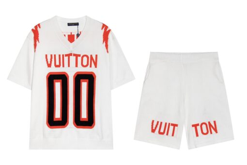 LV Chunky Intarsia Football T-Shirt White