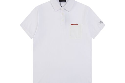 Prada White Cotton Piqué Polo Shirt Red Logo